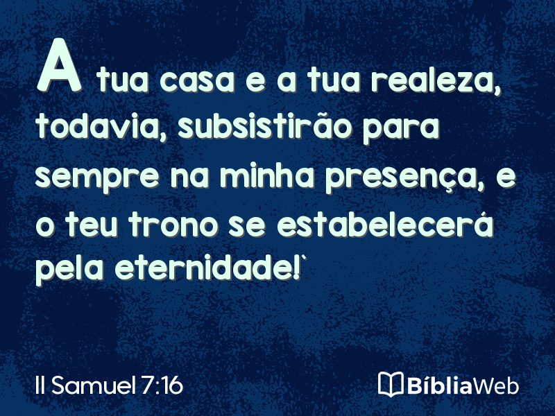 II Samuel 7:16 em imagem para compartilhar