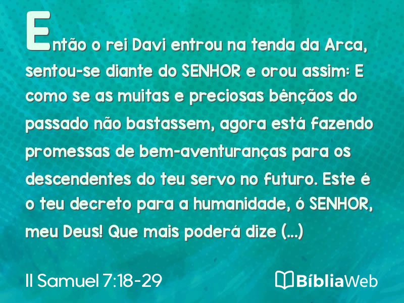 II Samuel 7:18-29 em imagem para compartilhar