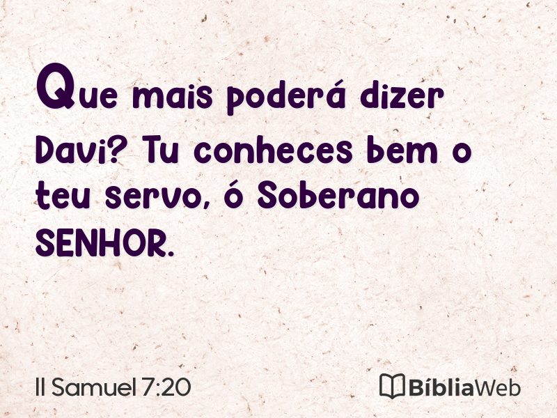 II Samuel 7:20 em imagem para compartilhar
