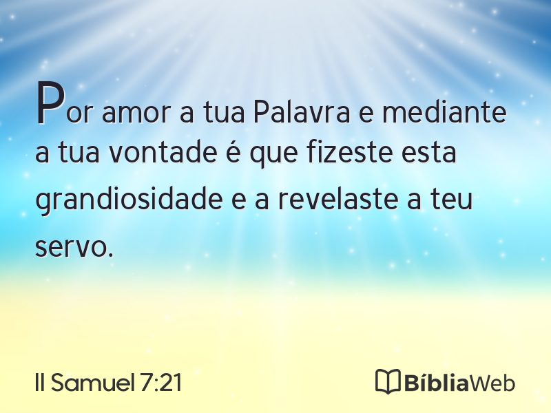 II Samuel 7:21 em imagem para compartilhar