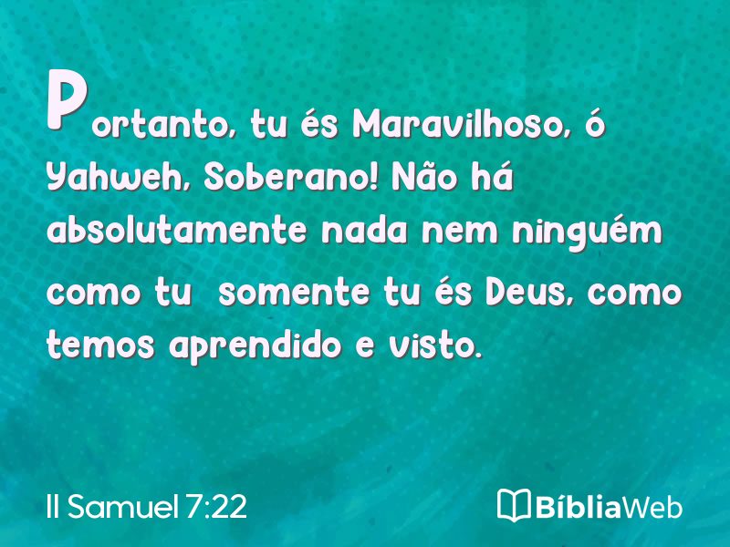 II Samuel 7:22 em imagem para compartilhar