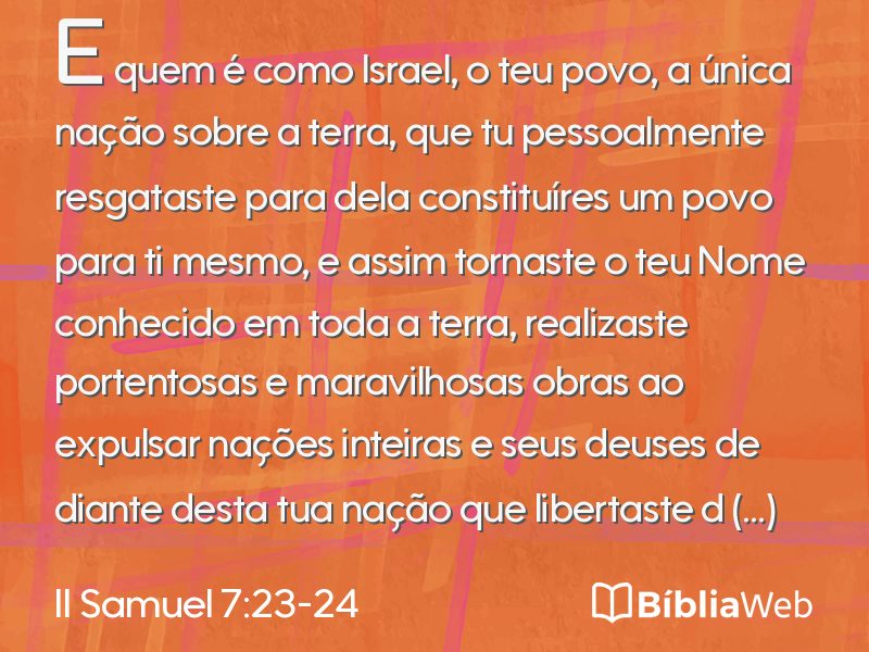 II Samuel 7:23-24 em imagem para compartilhar