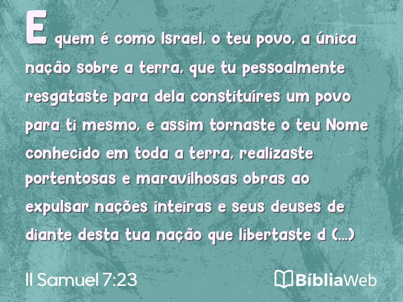 II Samuel 7:23 em imagem para compartilhar