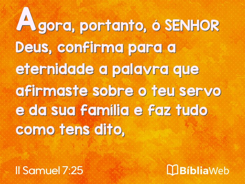 II Samuel 7:25 em imagem para compartilhar