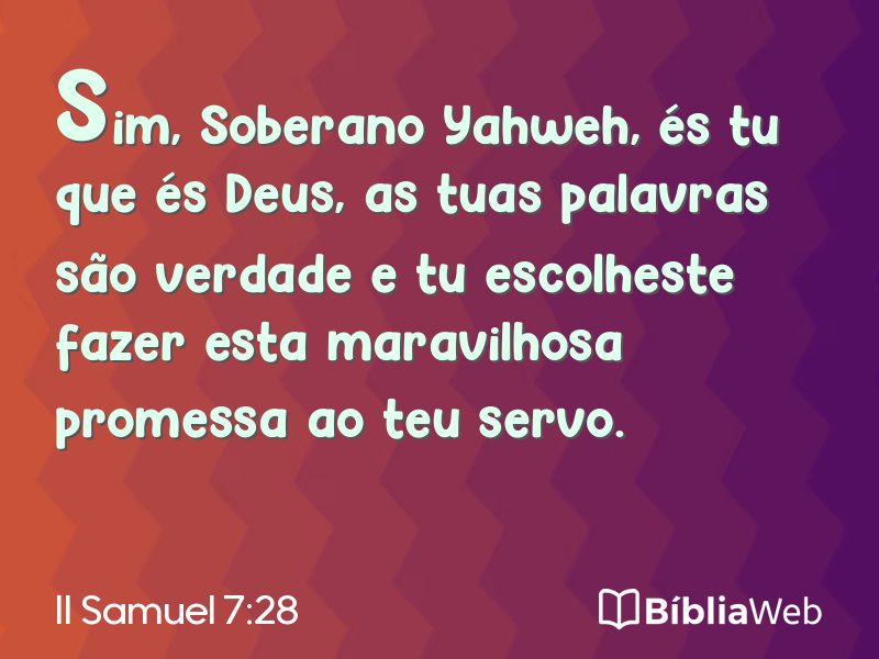 II Samuel 7:28 em imagem para compartilhar