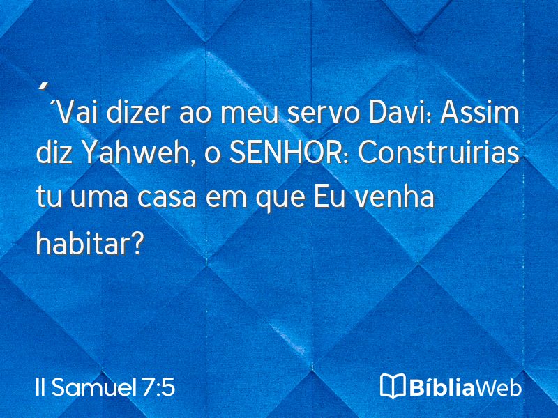II Samuel 7:5 em imagem para compartilhar