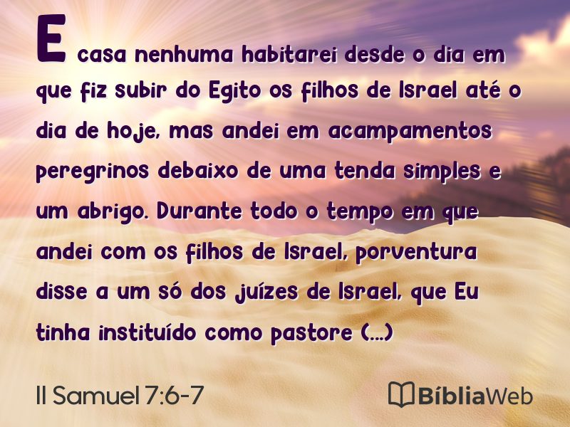 II Samuel 7:6-7 em imagem para compartilhar