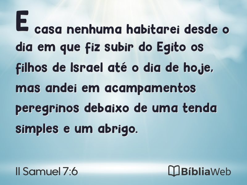 II Samuel 7:6 em imagem para compartilhar