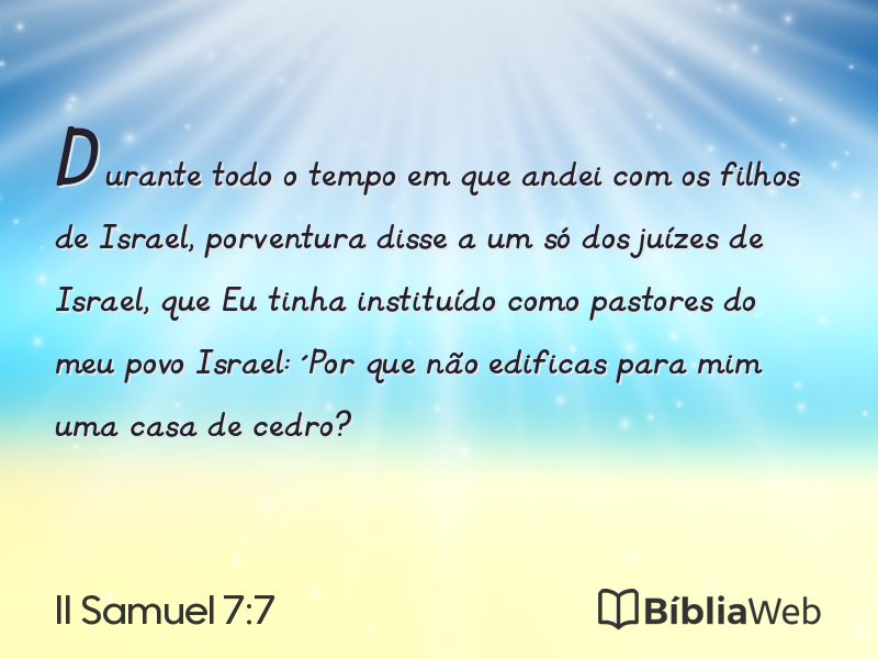 II Samuel 7:7 em imagem para compartilhar