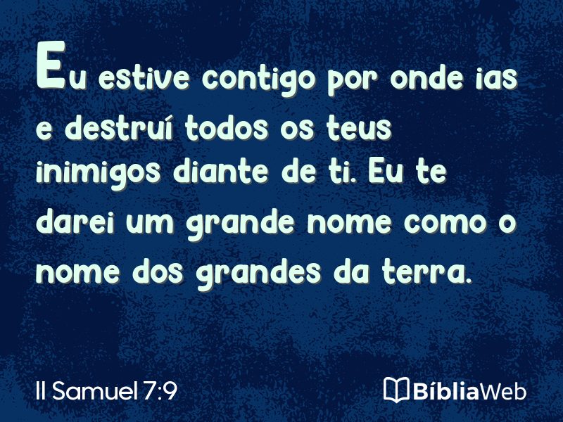 II Samuel 7:9 em imagem para compartilhar
