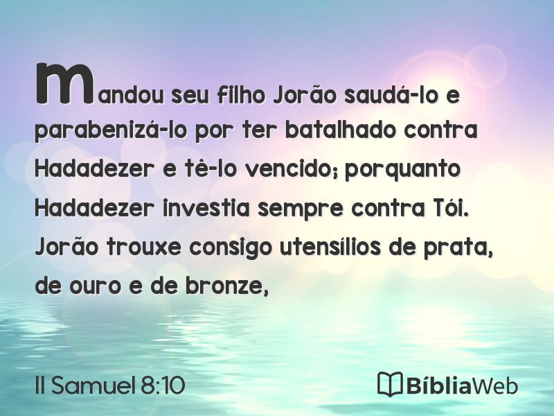 II Samuel 8:10 em imagem para compartilhar