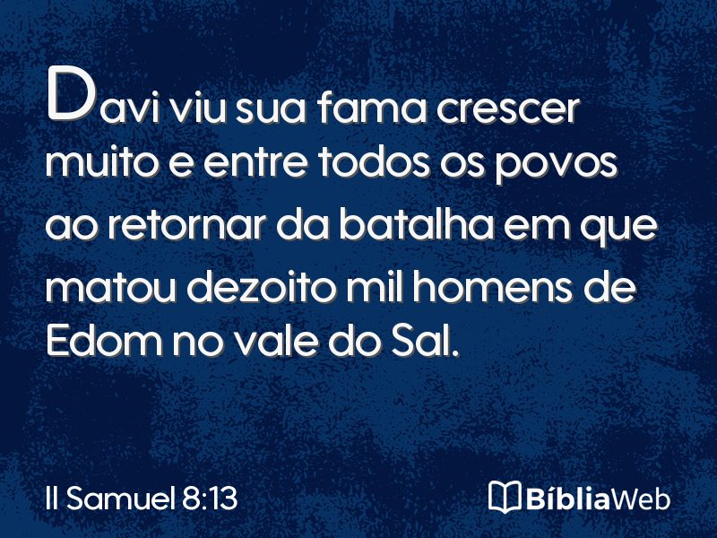 II Samuel 8:13 em imagem para compartilhar