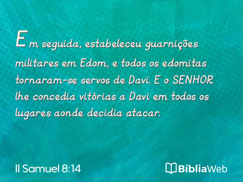 II Samuel 8:14 em imagem para compartilhar