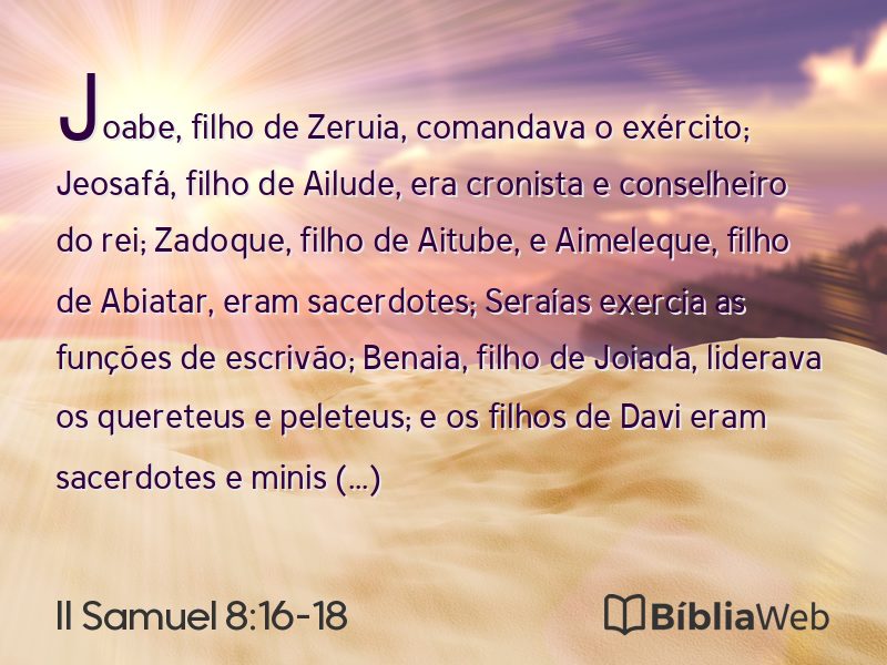 II Samuel 8:16-18 em imagem para compartilhar