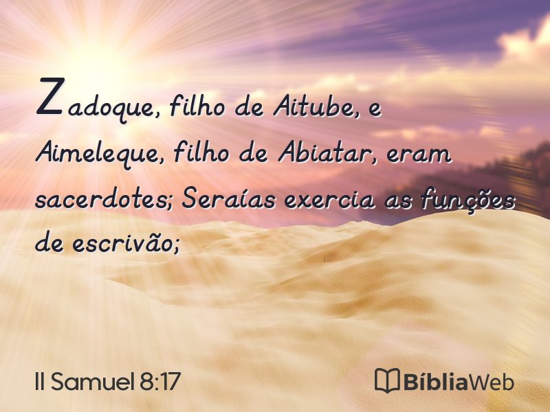 II Samuel 8:17 em imagem para compartilhar