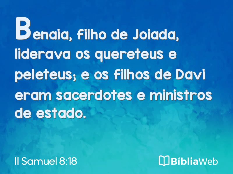 II Samuel 8:18 em imagem para compartilhar