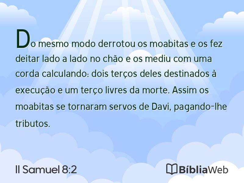 II Samuel 8:2 em imagem para compartilhar