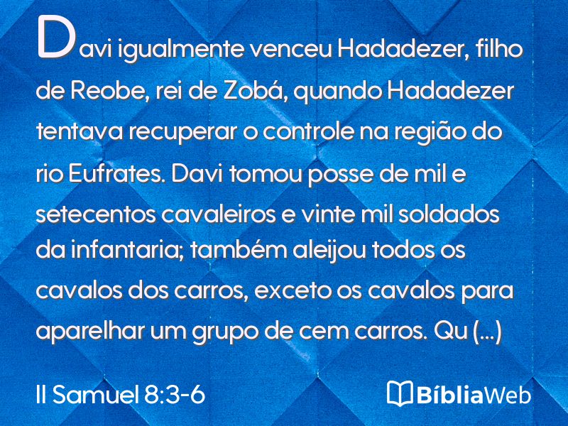 II Samuel 8:3-6 em imagem para compartilhar
