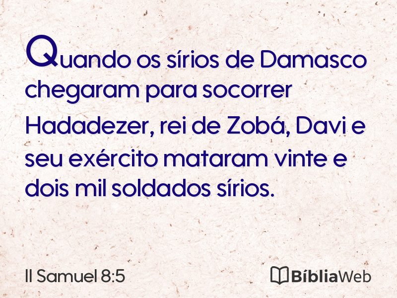 II Samuel 8:5 em imagem para compartilhar