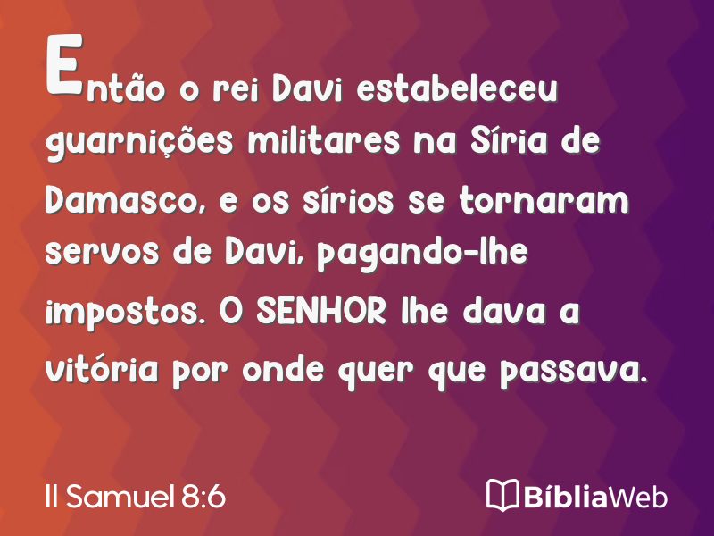 II Samuel 8:6 em imagem para compartilhar