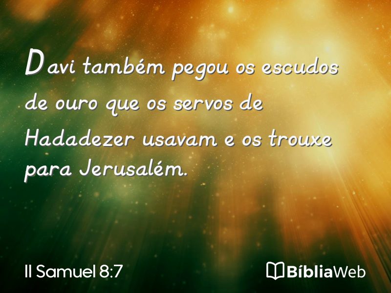 II Samuel 8:7 em imagem para compartilhar