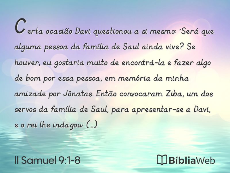 II Samuel 9:1-8 em imagem para compartilhar
