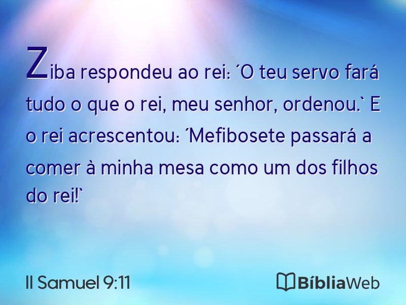 II Samuel 9:11 em imagem para compartilhar