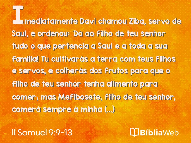 II Samuel 9:9-13 em imagem para compartilhar