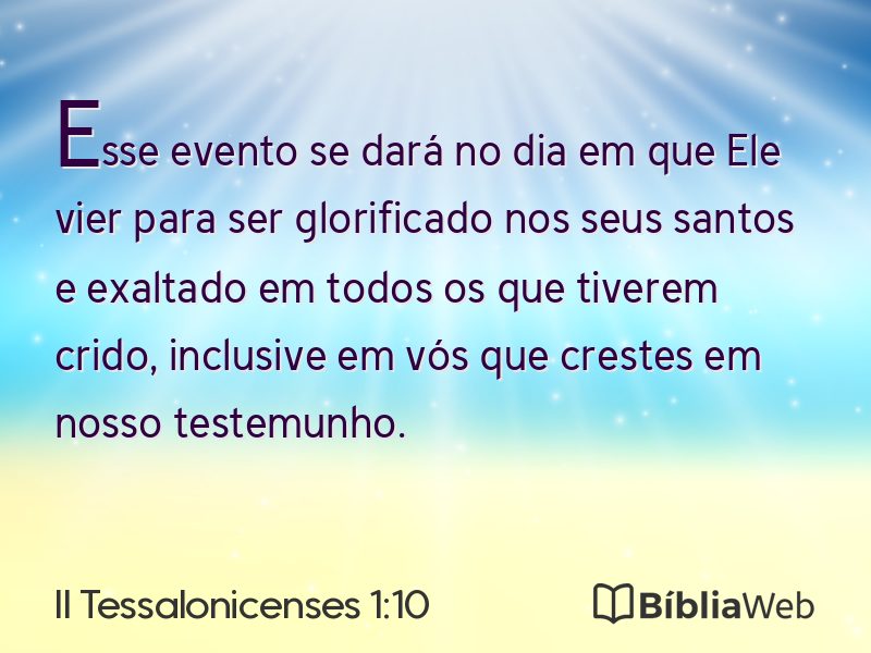 II Tessalonicenses 1:10 em imagem para compartilhar