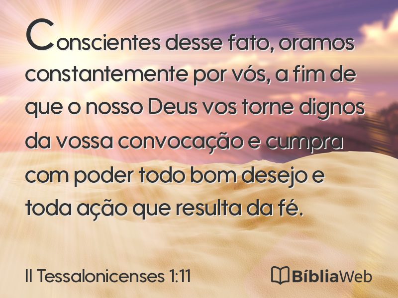 II Tessalonicenses 1:11 em imagem para compartilhar