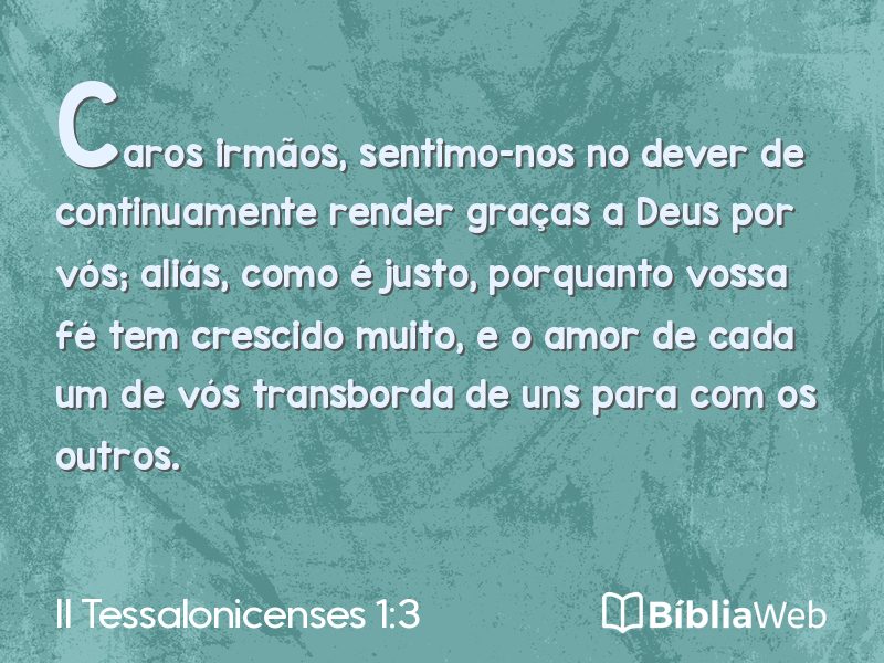 II Tessalonicenses 1:3 em imagem para compartilhar