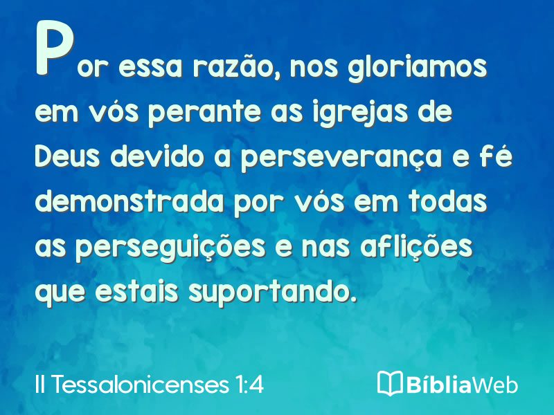 II Tessalonicenses 1:4 em imagem para compartilhar