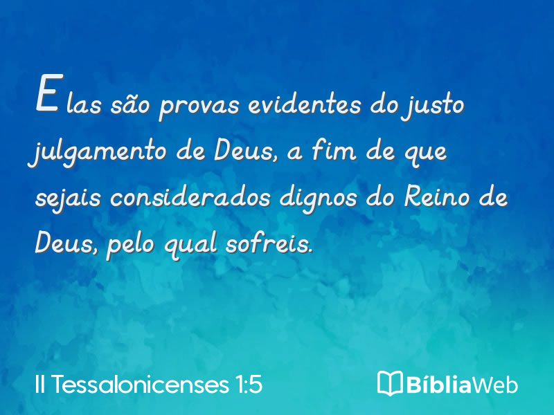 II Tessalonicenses 1:5 em imagem para compartilhar