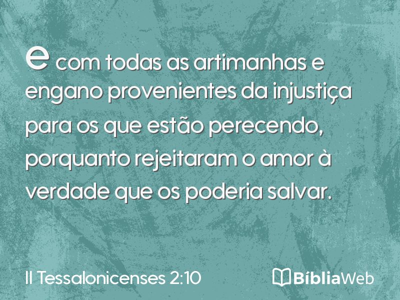 II Tessalonicenses 2:10 em imagem para compartilhar