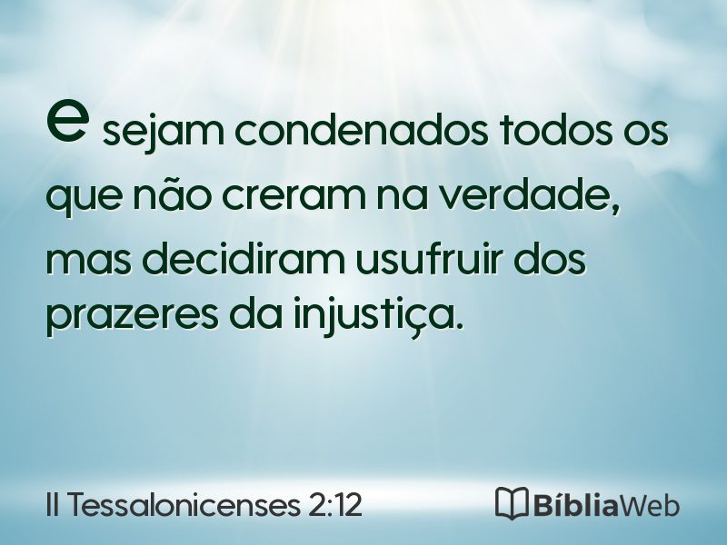 II Tessalonicenses 2:12 em imagem para compartilhar