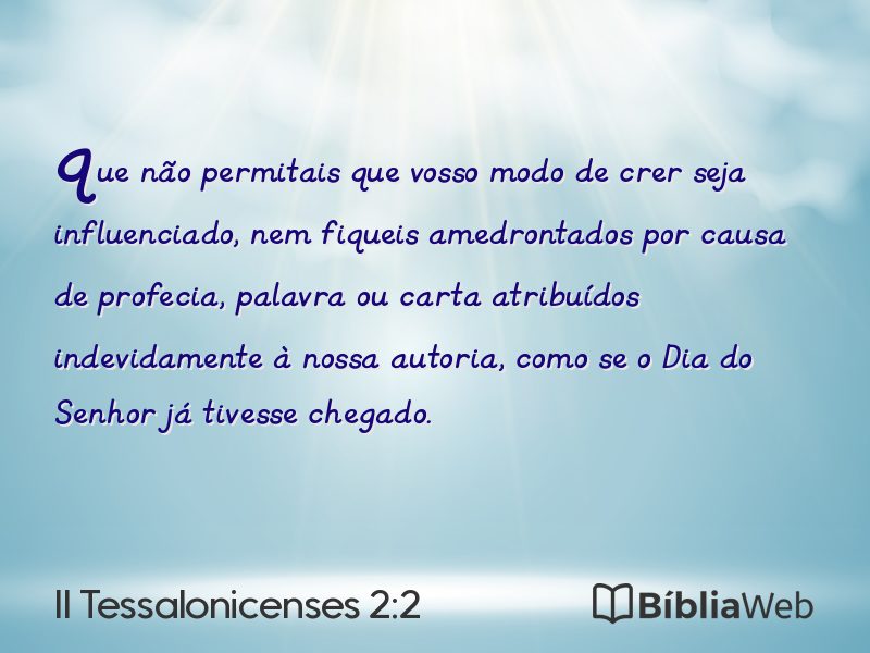 II Tessalonicenses 2:2 em imagem para compartilhar
