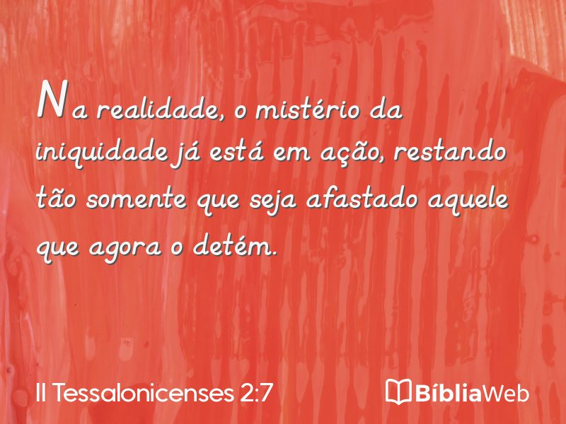 II Tessalonicenses 2:7 em imagem para compartilhar