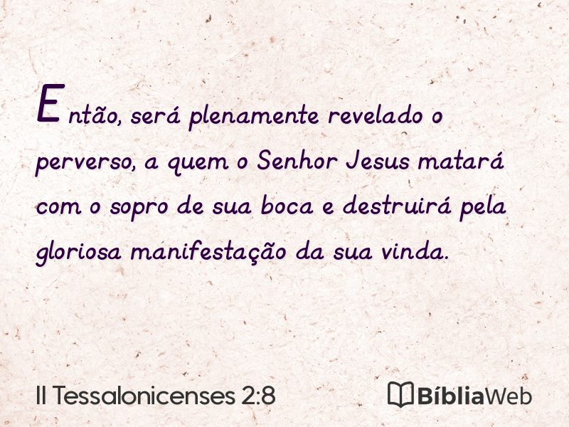 II Tessalonicenses 2:8 em imagem para compartilhar