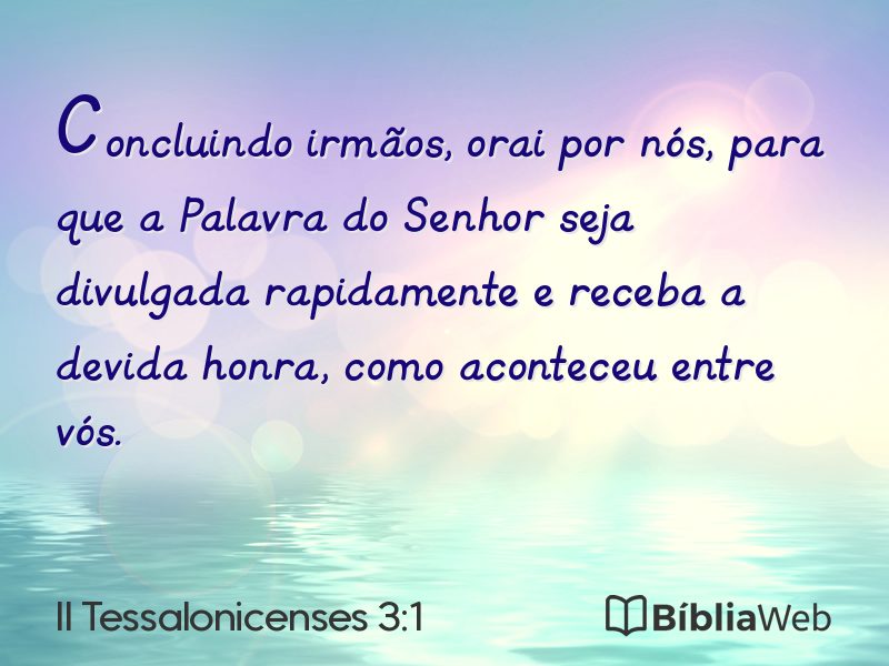 II Tessalonicenses 3:1 em imagem para compartilhar