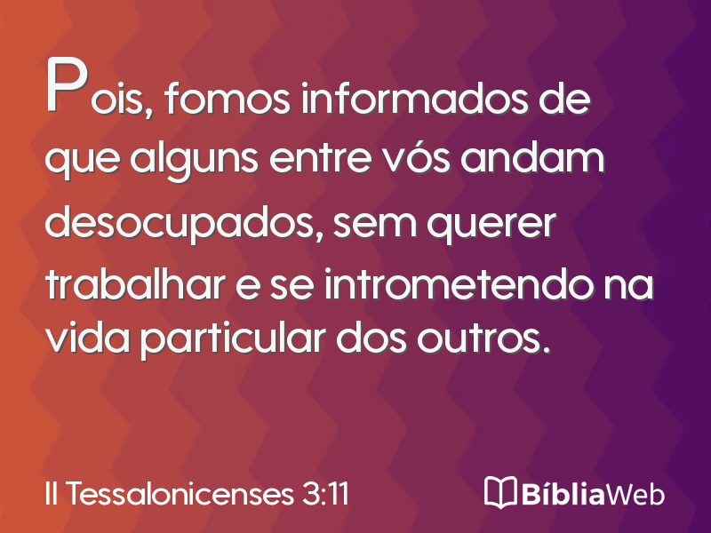 II Tessalonicenses 3:11 em imagem para compartilhar