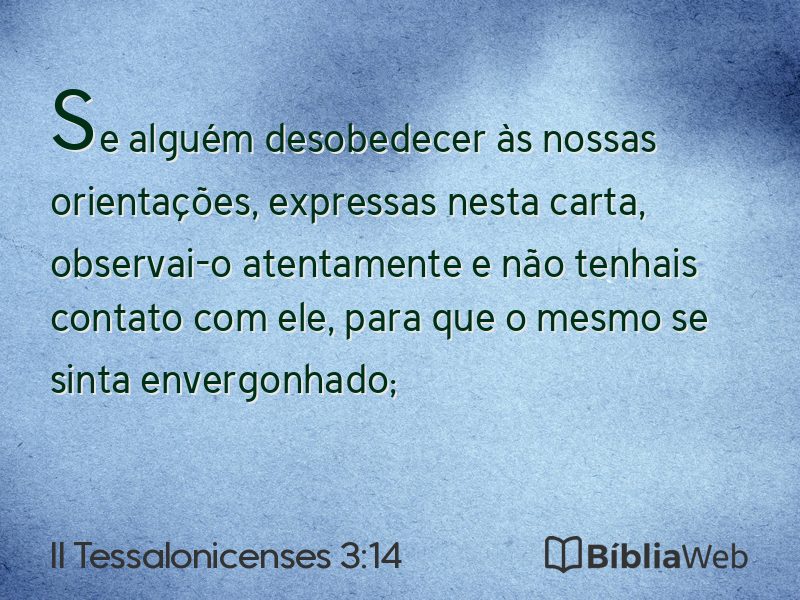II Tessalonicenses 3:14 em imagem para compartilhar