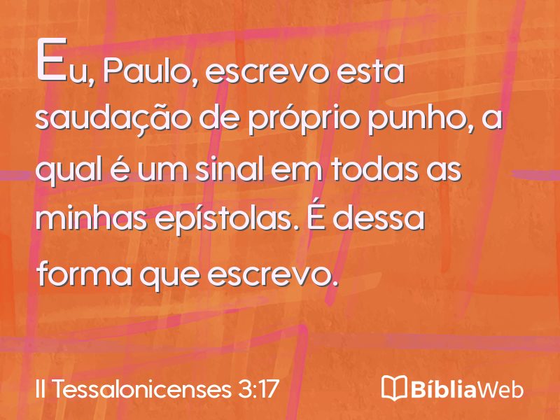 II Tessalonicenses 3:17 em imagem para compartilhar