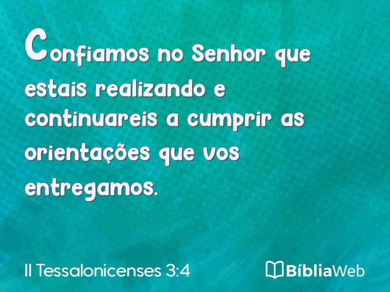II Tessalonicenses 3:4 em imagem para compartilhar