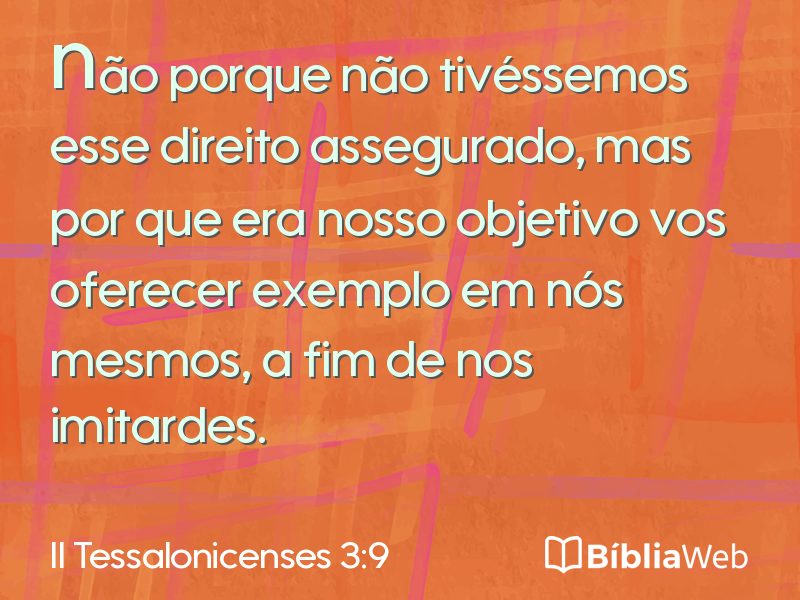 II Tessalonicenses 3:9 em imagem para compartilhar
