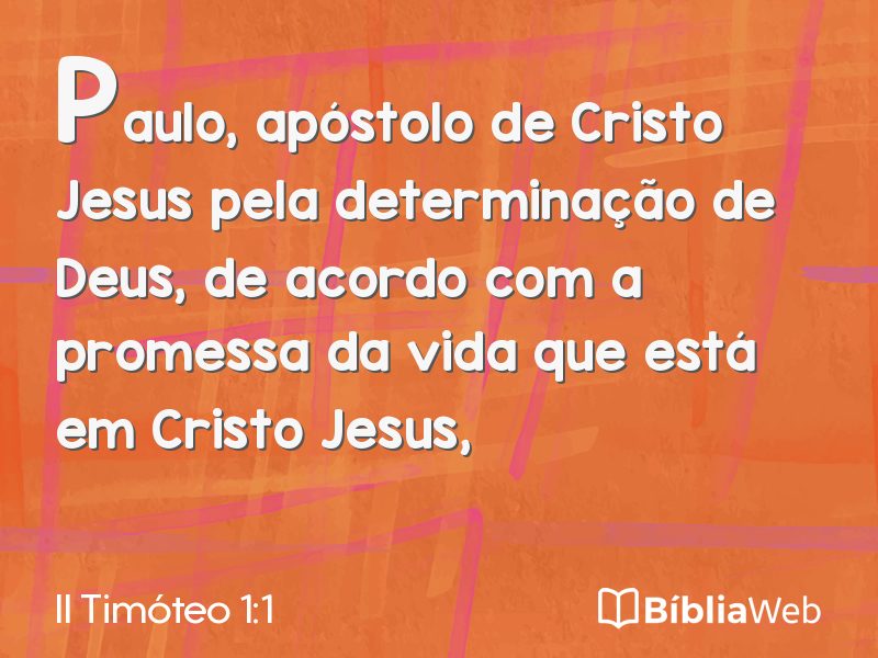 II Timóteo 1:1 em imagem para compartilhar