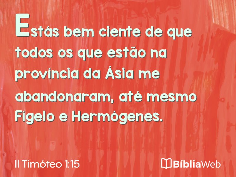 II Timóteo 1:15 em imagem para compartilhar