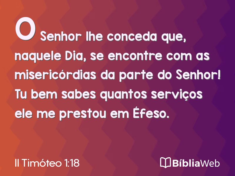 II Timóteo 1:18 em imagem para compartilhar