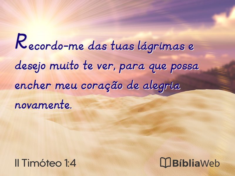 II Timóteo 1:4 em imagem para compartilhar