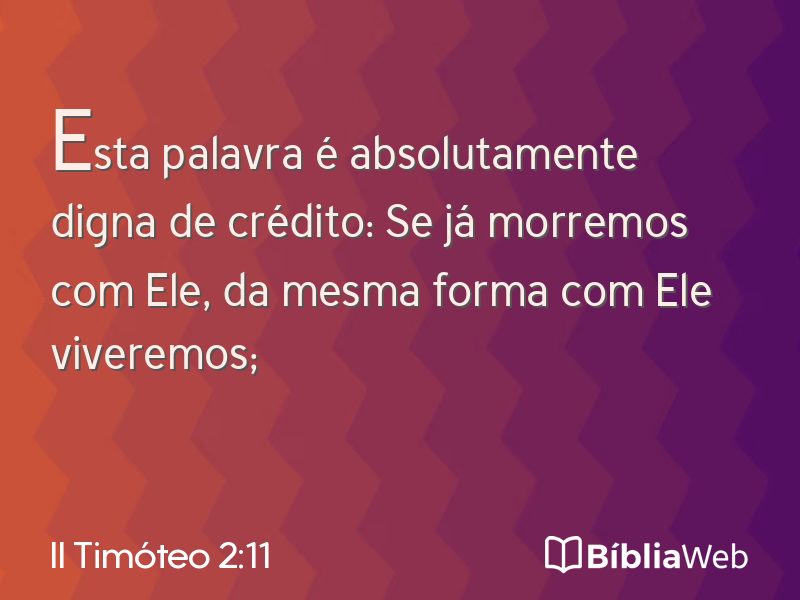 II Timóteo 2:11 em imagem para compartilhar