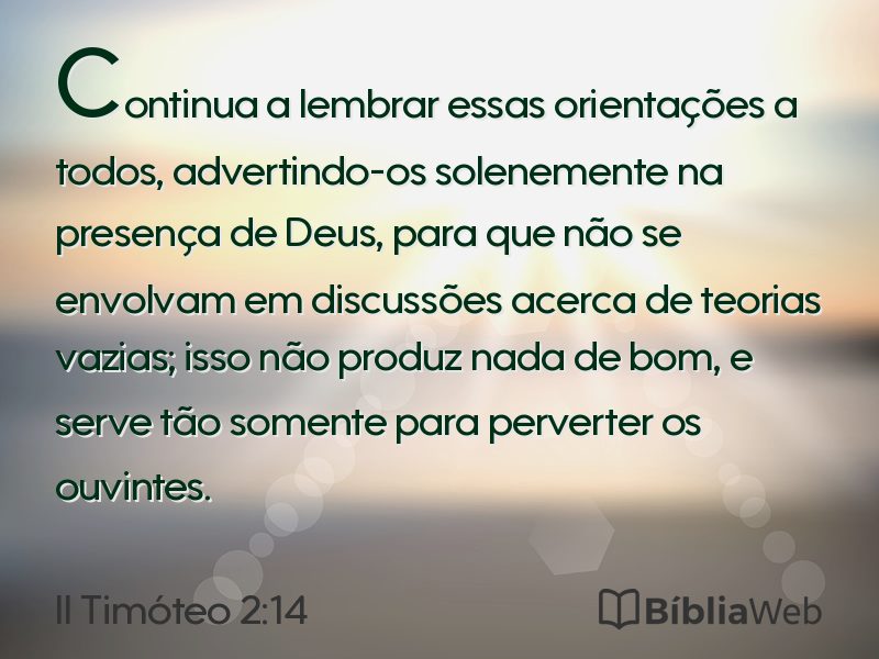 II Timóteo 2:14 em imagem para compartilhar